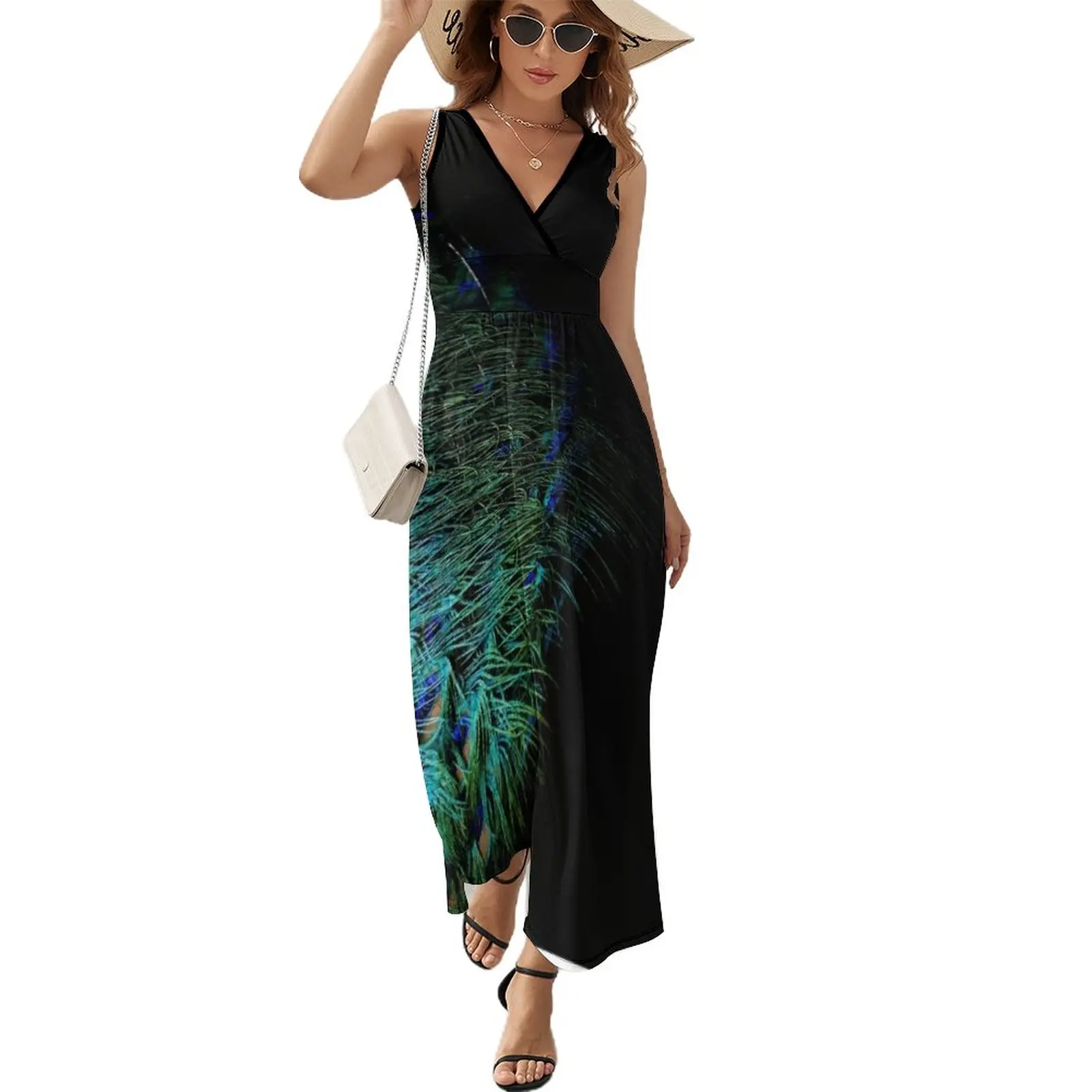 Peacock feathers on a black background Sleeveless Dress luxury woman party dress women dresses party dress women elegant luxury
Peacock feathers on a black background Sleeveless Dress luxury woman party dress women dresses party dress women elegant luxury