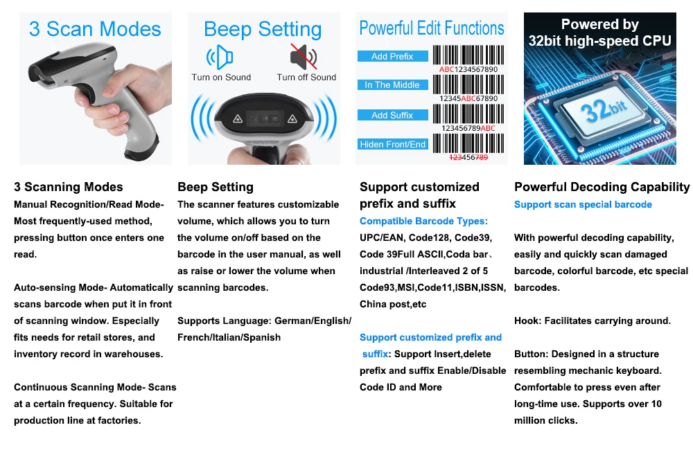 Handheld 2D Barcode Scanner USB QR Code Scanner Wired Automatic 1D 2D&PDF417 Data Matrix Bar Code Reader Plug and Play 19 Handheld 2D Barcode Scanner USB QR Code Scanner Wired Automatic 1D 2D&PDF417 Data Matrix Bar Code Reader Plug and Play 13