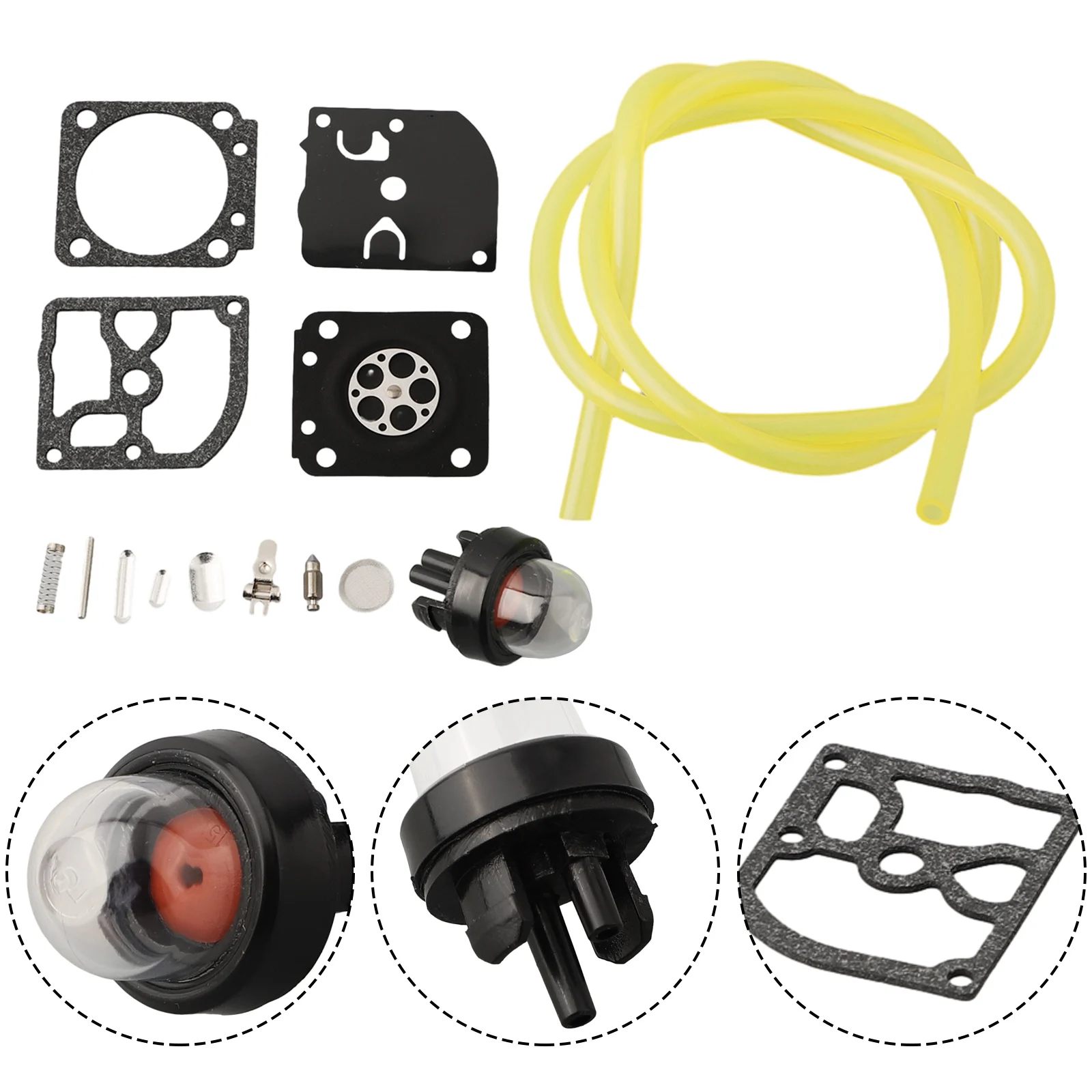 Carburetor Diaphragm Repair Kit Garden Power Equipment Gasket Set Primer Bulb Trimmer Accessories Industrial Plastic
Carburetor Diaphragm Repair Kit Garden Power Equipment Gasket Set Primer Bulb Trimmer Accessories Industrial Plastic
