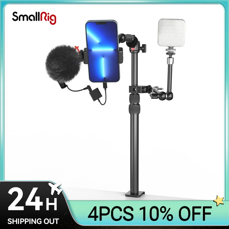 SmallRig SmartPhone Desk Mount Adjust Live Streaming Table Stand with Microphone LED Light for Live Streaming Photo Video Shoot
SmallRig SmartPhone Desk Mount Adjust Live Streaming Table Stand with Microphone LED Light for Live Streaming Photo Video Shoot
