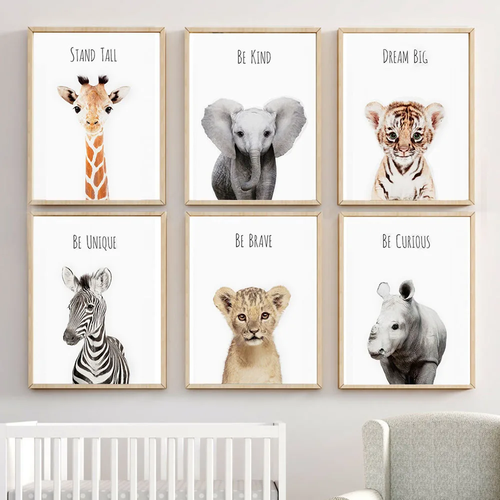 Nursery Wall Art Quote Noble Character Baby Animals Canvas Painting Wall Posters and Prints Elephant Giraffe Lion Zebra Pictures 
Nursery Wall Art Quote Noble Character Baby Animals Canvas Painting Wall Posters and Prints Elephant Giraffe Lion Zebra Pictures