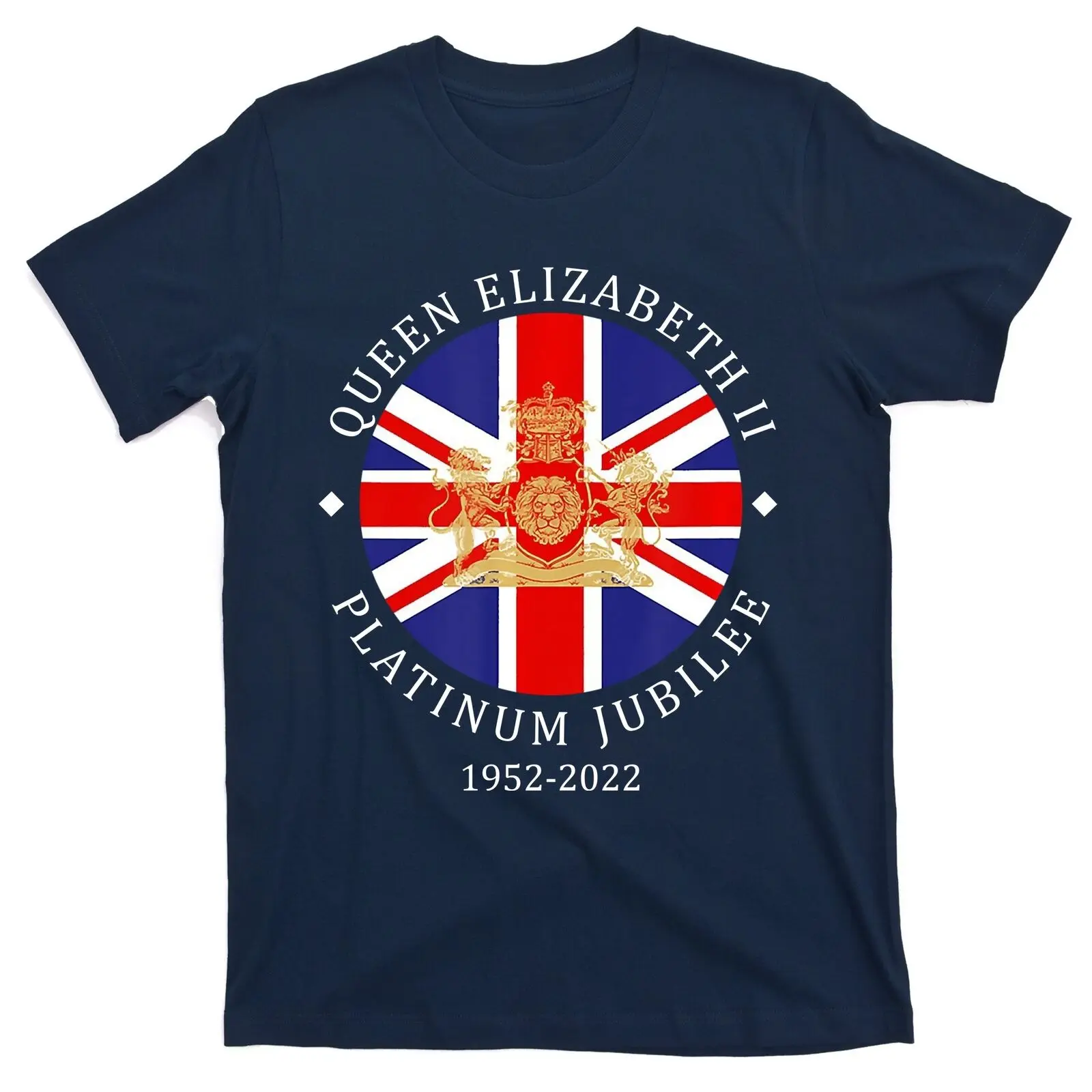 

Queen Elizabeth II Platinum Jubilee 1952 2022 UK Flag T Shirt Short Sleeve Casual 100% Cotton O-Neck Mens T-shirt Size S-3XL