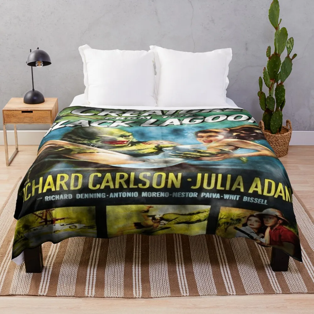 

Creature From The Black Lagoon - Dark Version. Throw Blanket Multi-Purpose Flannel Blanket Luxury Throw Blanket