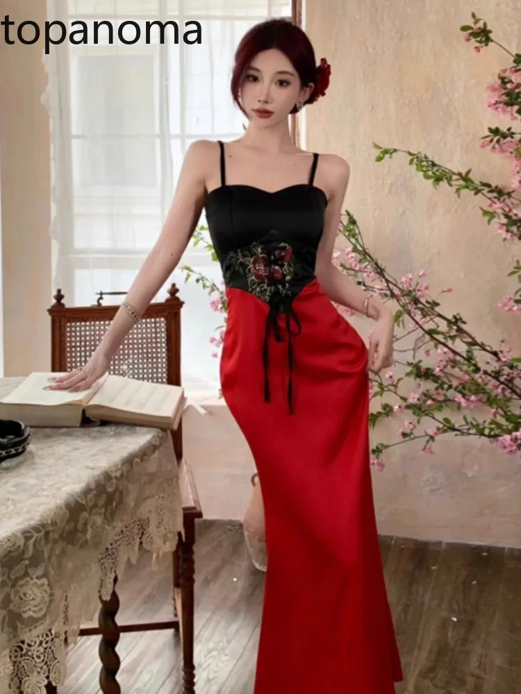 Topanoma Vintage Evening Dress Woman Sexy Embroidery Flower Bandage Sleeveless Slim Elegant Party Dresses Cocktail Prom Backless
Topanoma Vintage Evening Dress Woman Sexy Embroidery Flower Bandage Sleeveless Slim Elegant Party Dresses Cocktail Prom Backless