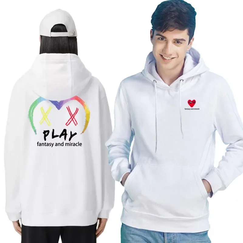 Men Women Hoodie Cotton Heart Letter Embroidery Back Colorful Half Heart Letter Print Thick Pocket Pullover Autumn Loose Sweater
Men Women Hoodie Cotton Heart Letter Embroidery Back Colorful Half Heart Letter Print Thick Pocket Pullover Autumn Loose Sweater