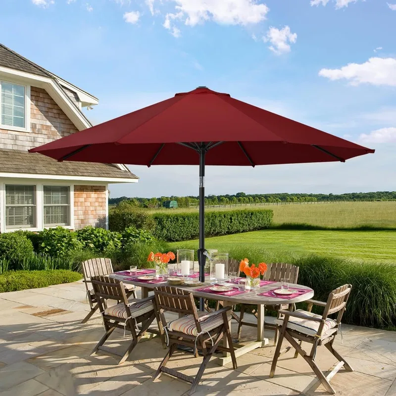 

Patio Umbrella for Outdoor Market Table -8 Ribs (9ft,Burgundy)