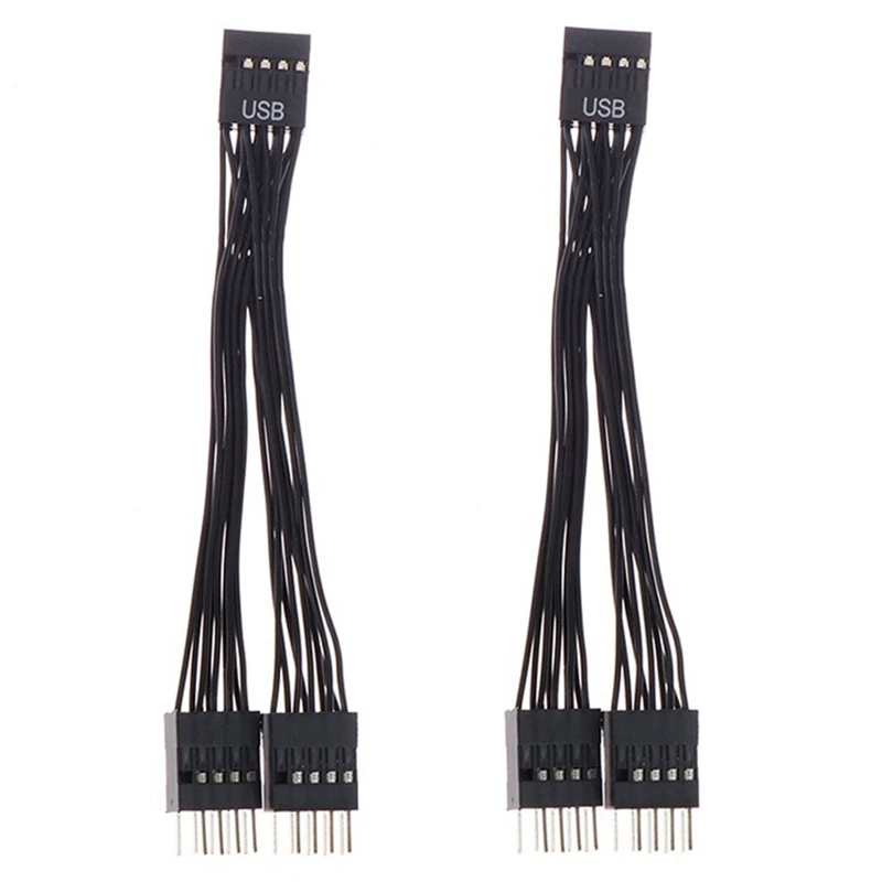 2Pcs Black USB Extension Cable 9 Pin 1 Female To 2 Male Y Splitter Audio HD Extension Cable For PC 10Cm
2Pcs Black USB Extension Cable 9 Pin 1 Female To 2 Male Y Splitter Audio HD Extension Cable For PC 10Cm