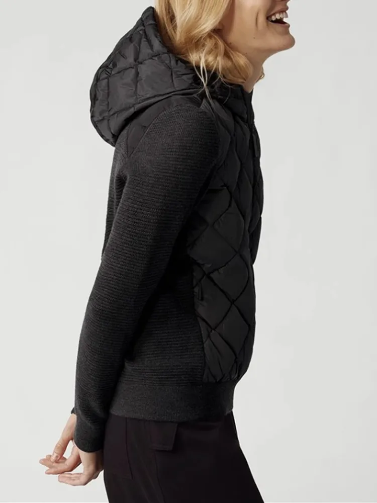 Winter New 2023 Women Knitwear Splice Down Coat Hooded Beading Chain Long Sleeve Zipper Female Jacket
Winter New 2023 Women Knitwear Splice Down Coat Hooded Beading Chain Long Sleeve Zipper Female Jacket