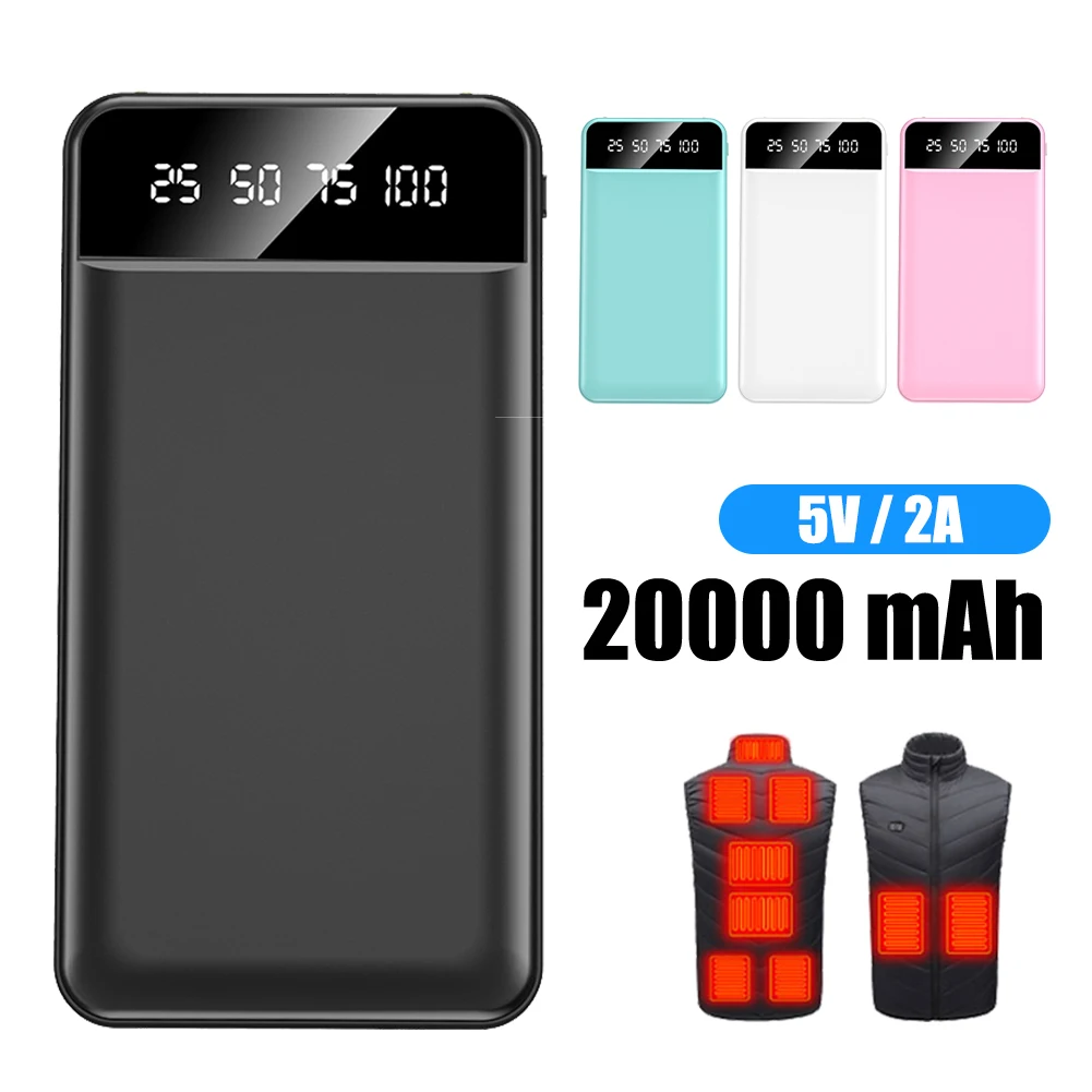 20000mAh Portable Power Bank Fast Charging External Battery Pack 5V 2A Fast Charger for Heated Vest Jacket Scarf Socks Gloves
20000mAh Portable Power Bank Fast Charging External Battery Pack 5V 2A Fast Charger for Heated Vest Jacket Scarf Socks Gloves