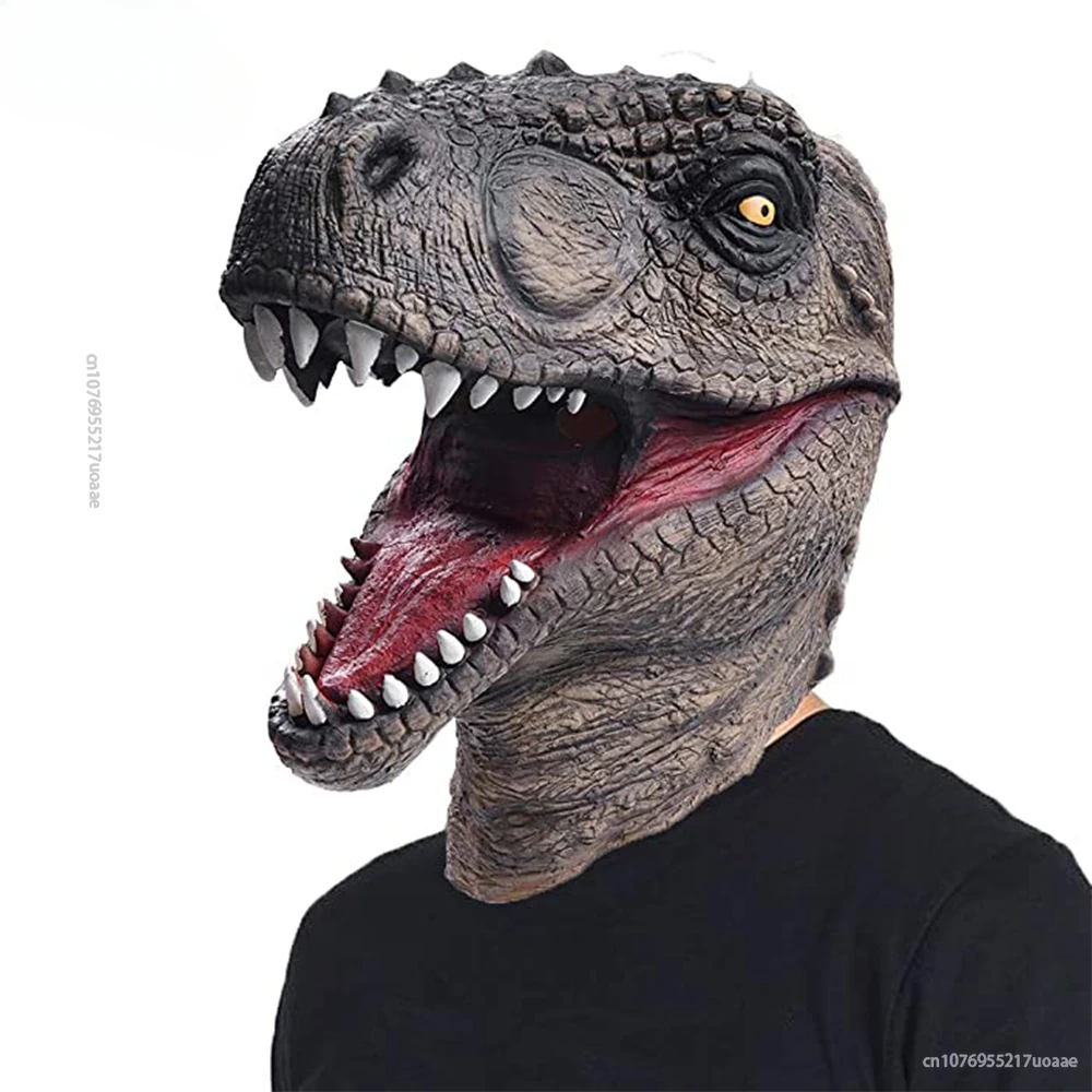 

Eraspooky Realistic Jurassic Dinosaur Cosplay Tyrannosaurus Latex Mask Halloween Costume Props For Adult Festival Party Headgear