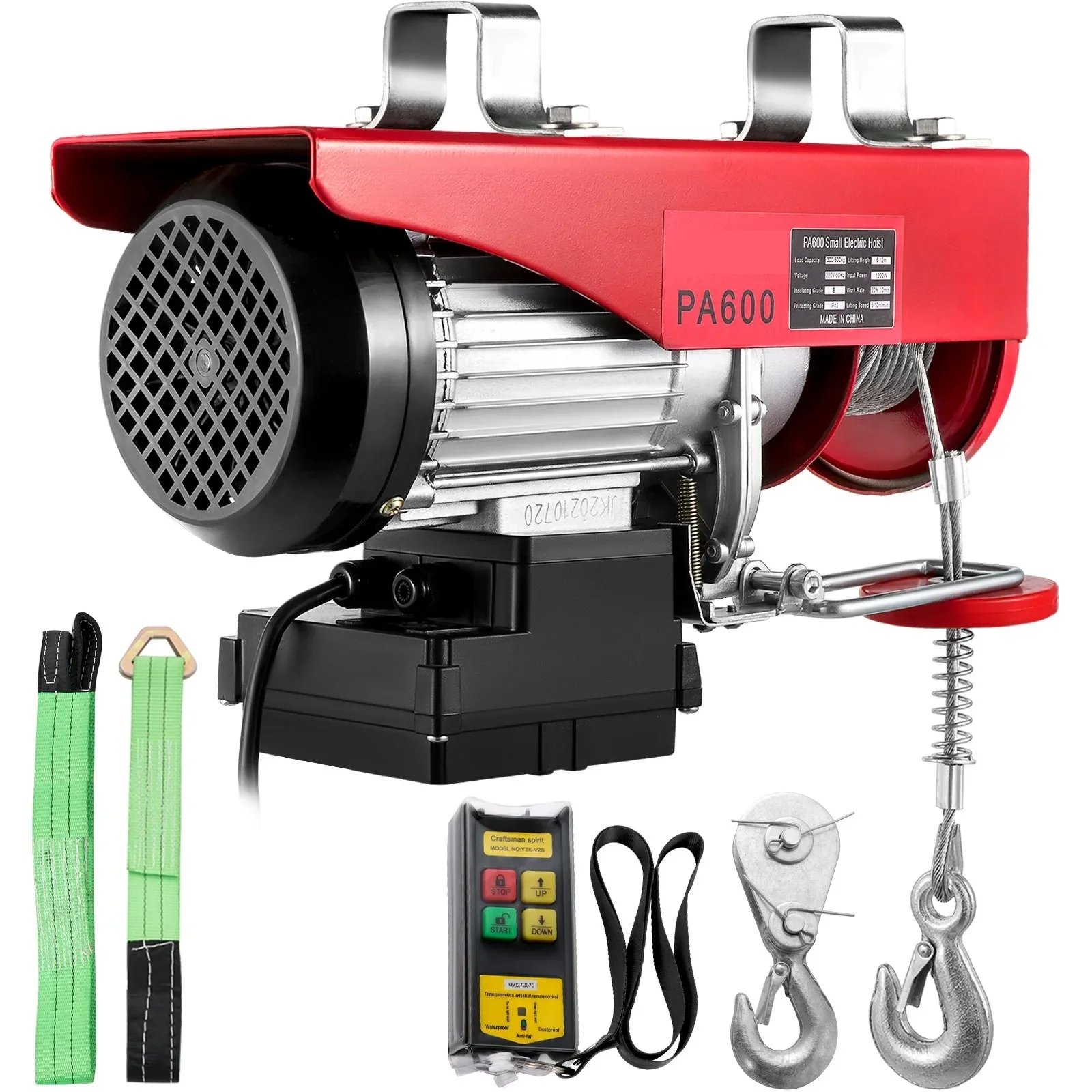 Hoist 1320LBS Winch 600kg Steel Lift 220V/110V Hoist With Wireless Remote Control 12 m/min
Hoist 1320LBS Winch 600kg Steel Lift 220V/110V Hoist With Wireless Remote Control 12 m/min