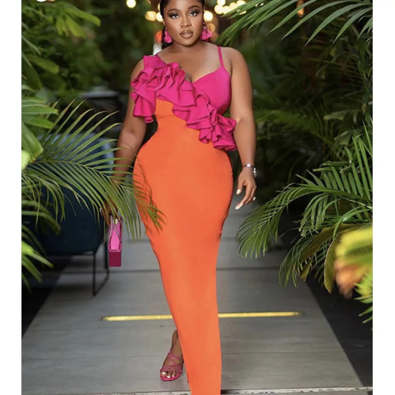 2024 Summer Women Sexy Sleeveless Spaghetti Strap V-neck Ruffles Sexy Split Bandage Long Maxi Bodycon Celebrity Club Party Dress
2024 Summer Women Sexy Sleeveless Spaghetti Strap V-neck Ruffles Sexy Split Bandage Long Maxi Bodycon Celebrity Club Party Dress