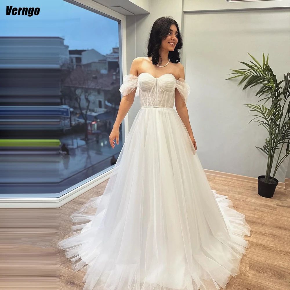 Verngo Tulle A-line Elegant Wedding Dresses Sweetheart Off Shoulder Bridal Gowns Floor Length 2024 Bridal Dress Vestido De Novia
Verngo Tulle A-line Elegant Wedding Dresses Sweetheart Off Shoulder Bridal Gowns Floor Length 2024 Bridal Dress Vestido De Novia