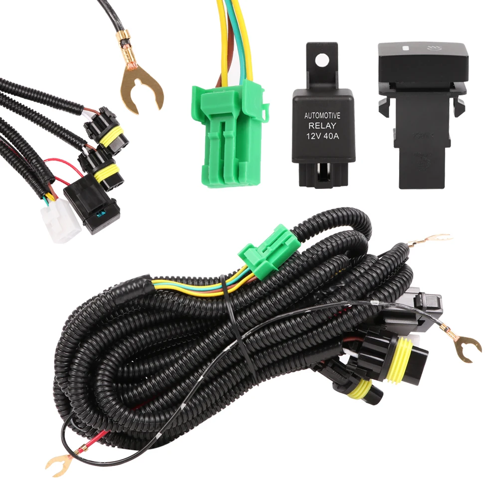 H11 881 H9 Fog Light Lamp Wiring Harness Socket Wire Connector With 12V 40A Relay & ON/OFF Switch Kits Fit LED Work Lamp
H11 881 H9 Fog Light Lamp Wiring Harness Socket Wire Connector With 12V 40A Relay & ON/OFF Switch Kits Fit LED Work Lamp