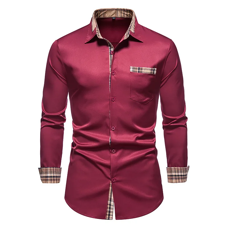 Autumn Plaid Patchwork Formal Shirts for Men Slim Long Sleeve White Button Up Shirt Dress Business Office Camisas
Autumn Plaid Patchwork Formal Shirts for Men Slim Long Sleeve White Button Up Shirt Dress Business Office Camisas