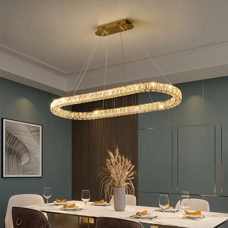 Luxury Modern Oval Dining Room Led Chandelier K9 Crystal Stainless Steel Hanging Light Table Decoration Luminaires
Luxury Modern Oval Dining Room Led Chandelier K9 Crystal Stainless Steel Hanging Light Table Decoration Luminaires