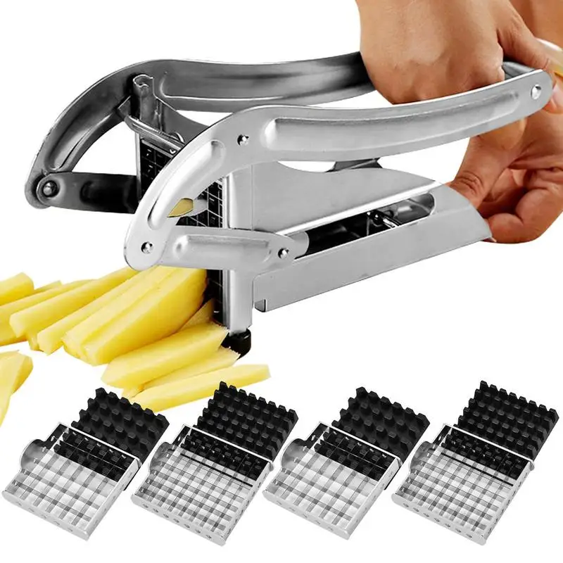 

Stainless Steel Manual French Fries Slicer Heavy Duty French Fry Cutter Multipurpose Vegetable Chopper For Potato Onion Cooking