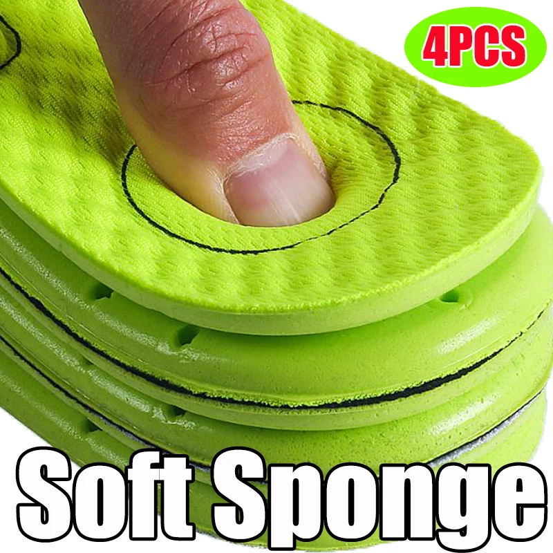 

4pcs Foot Acupressure Insoles for Men Women Soft Breathable Sports Cushion Inserts Sweat-absorbing Deodorant Insole Shoe Pads