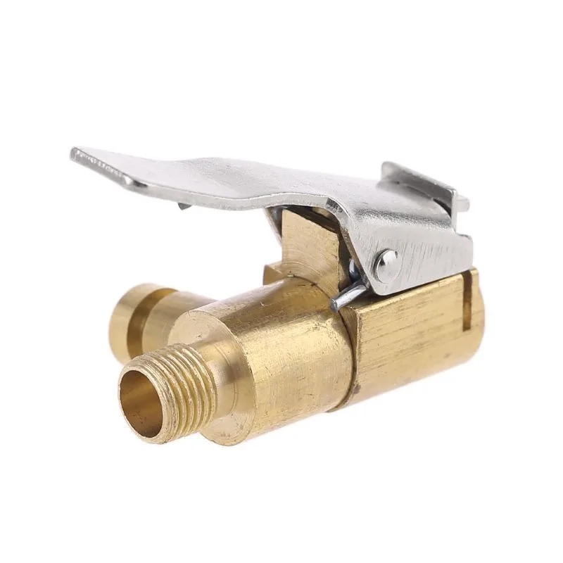 

Brass Tire Inflator Lock On Air Chuck Air Compressor Pump Fine Thread Deflation Portable Tire Inflator Tire Chuck NEW 1PC