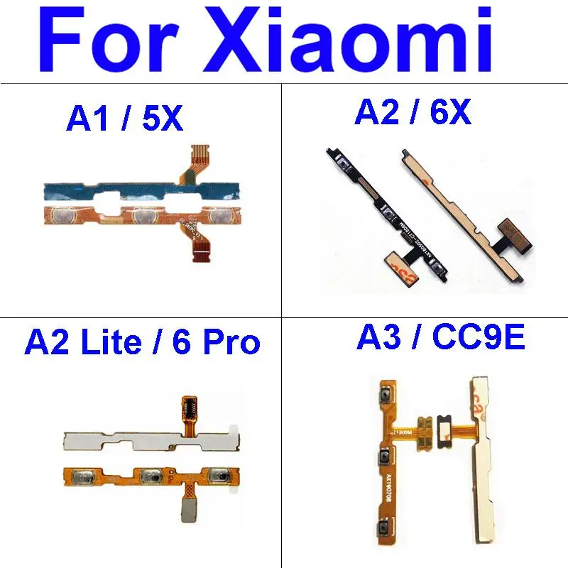 

Volume & Power Side Button Flex Cable For Xiaomi Mi A1 A2 Lite A3 5X 6X CC9E Volume Switch Power Key Flex Ribbon For Redmi 6 Pro