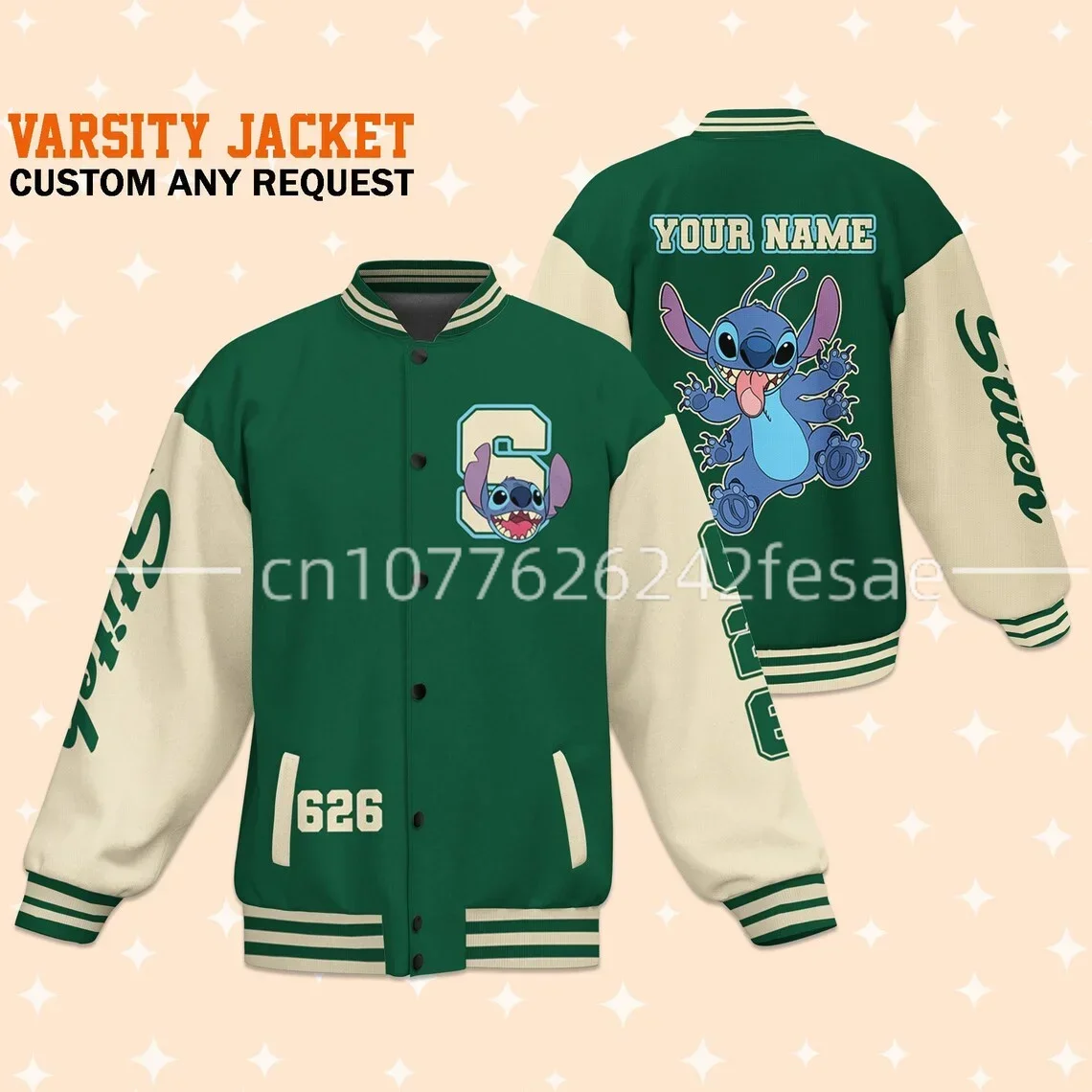 New Customized Stitch Baseball Jackets Disney 3D Printed Casual Academy Style Y2K Men's and Women's Baseball Jackets
New Customized Stitch Baseball Jackets Disney 3D Printed Casual Academy Style Y2K Men's and Women's Baseball Jackets