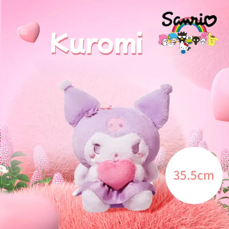 

MINISO Sanrio Genuine Kuromi Cupid Sitting Doll Kawaii Plush Toy Anime Peripheral Home Bedroom Pillow Children's Birthday Gift