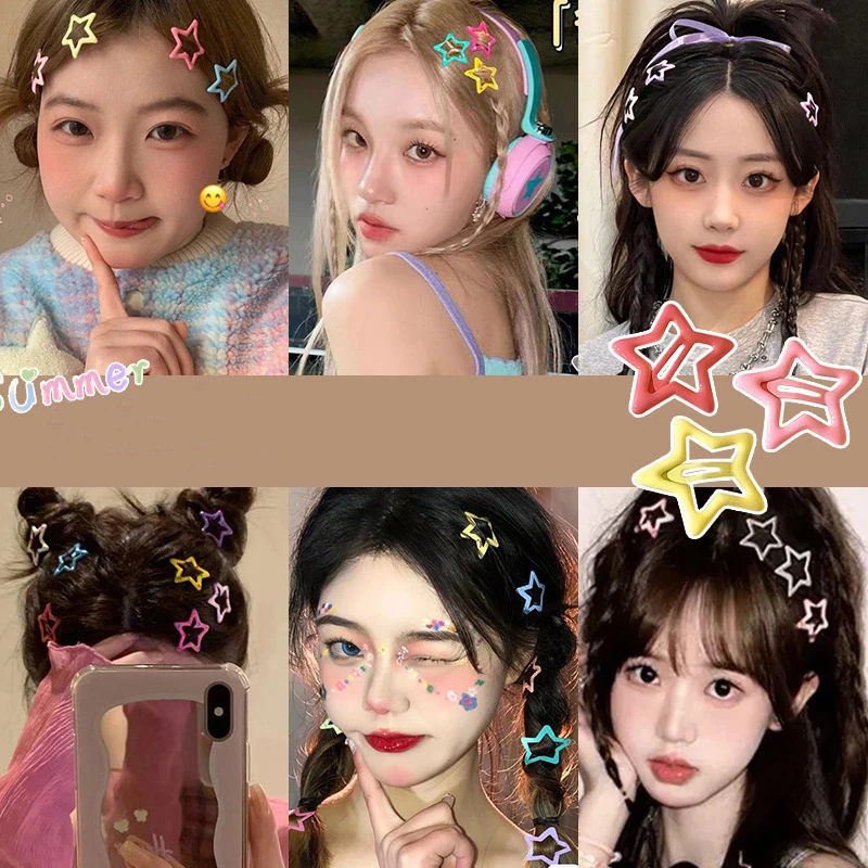 T2K Dopamine Hairpin Color Five-pointed Star BB Clip Small Hairpin Bangs Side Broken Hair Clip Cute Hair Accessories
T2K Dopamine Hairpin Color Five-pointed Star BB Clip Small Hairpin Bangs Side Broken Hair Clip Cute Hair Accessories