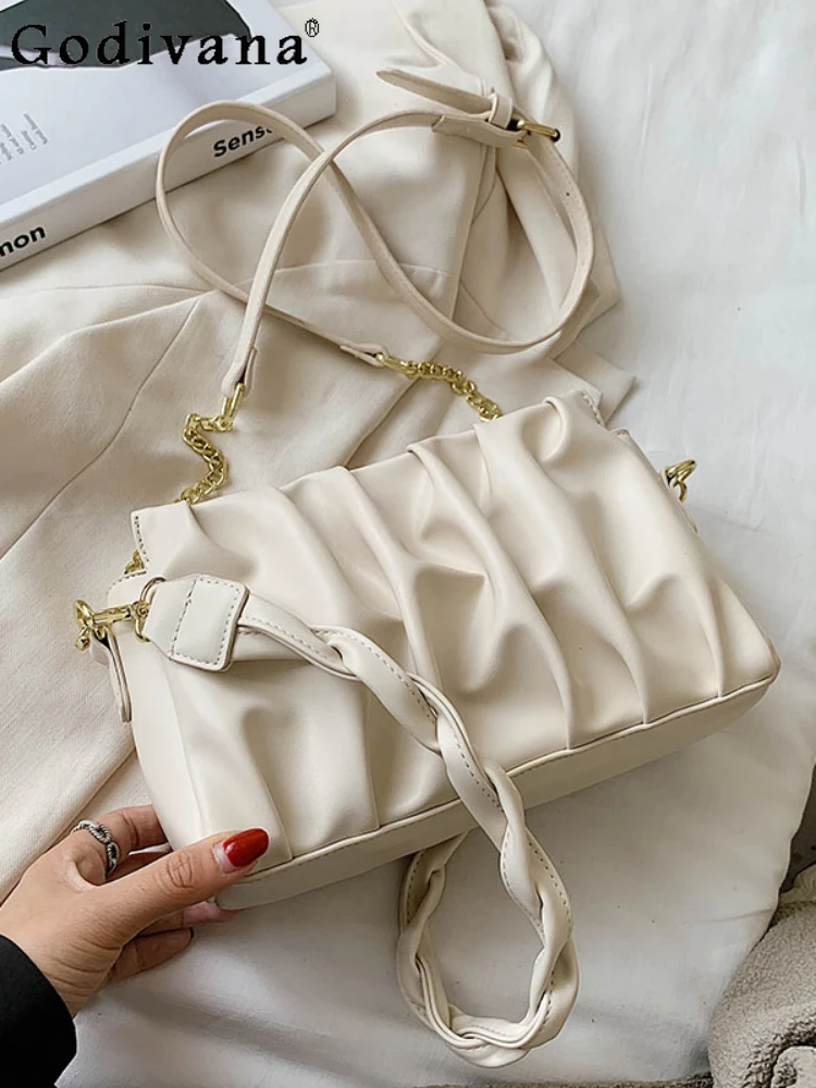 Elegant Ladies Solid Color Crossbody Bags Spring Summer Korean Fashion All-Match Shoulder Bag Pleated Horizontal Square Bags
Elegant Ladies Solid Color Crossbody Bags Spring Summer Korean Fashion All-Match Shoulder Bag Pleated Horizontal Square Bags