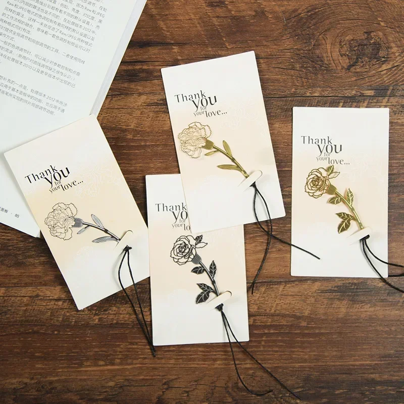 Carnation Rose Metal Bookmark Stainless Steel Gold Plated Hollow Thank You Teacher's Day Greeting Card School Supplies
Carnation Rose Metal Bookmark Stainless Steel Gold Plated Hollow Thank You Teacher's Day Greeting Card School Supplies