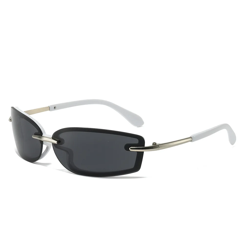 

2024 Glasses Square Candy Color Y2K Future Sunglasses Female semi-metallic Dopamine wear with new sunglasses
