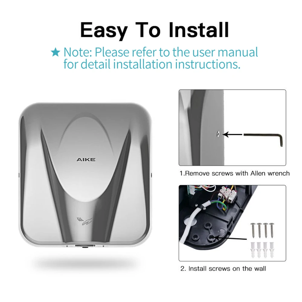 Automatic Hand Dryer Heavy Duty Commercial Hands Dryer High Speed Stainless Steel Design Warm Wind Hand Blower 1400-1650W 4 Mallzona S69338f585da340479748cac70354c012p Automatic Hand Dryer Heavy Duty Commercial Hands Dryer High Speed Stainless Steel Design Warm Wind Hand Blower 1400-1650W Mallzona