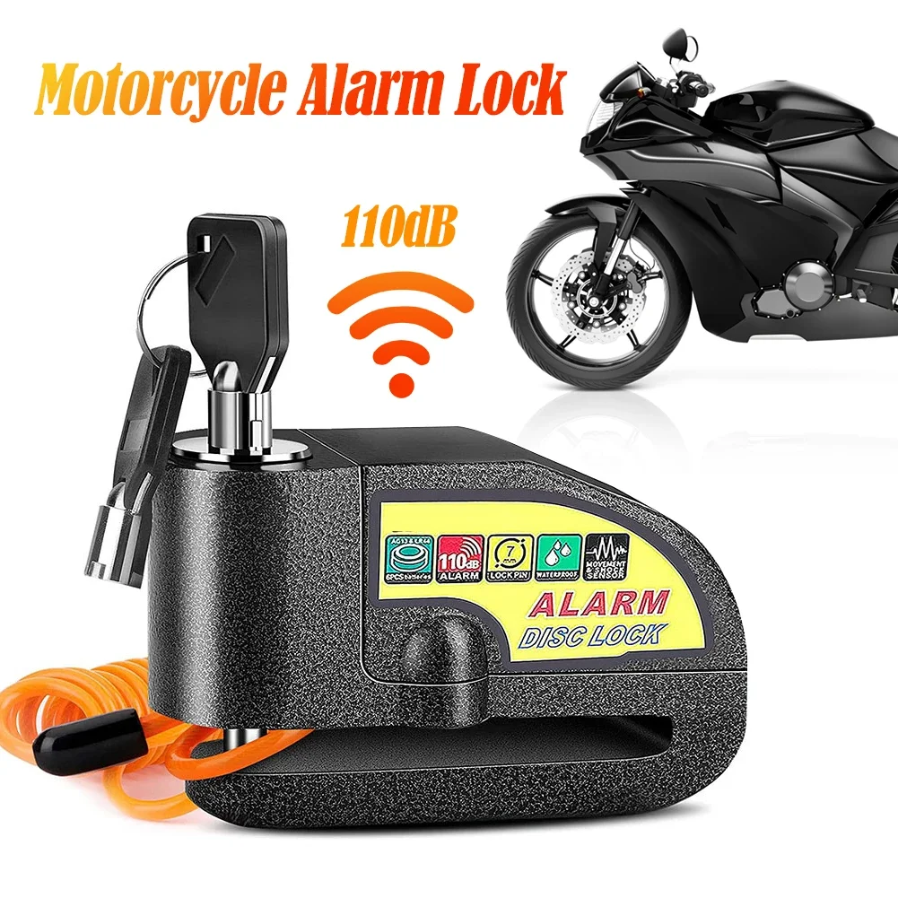 

Motorcycle Alarm Disc Brake Lock Security Moto Wheel Disk Padlock Waterproof 110db Loud Anti Theft Alarma Motocicleta Universal