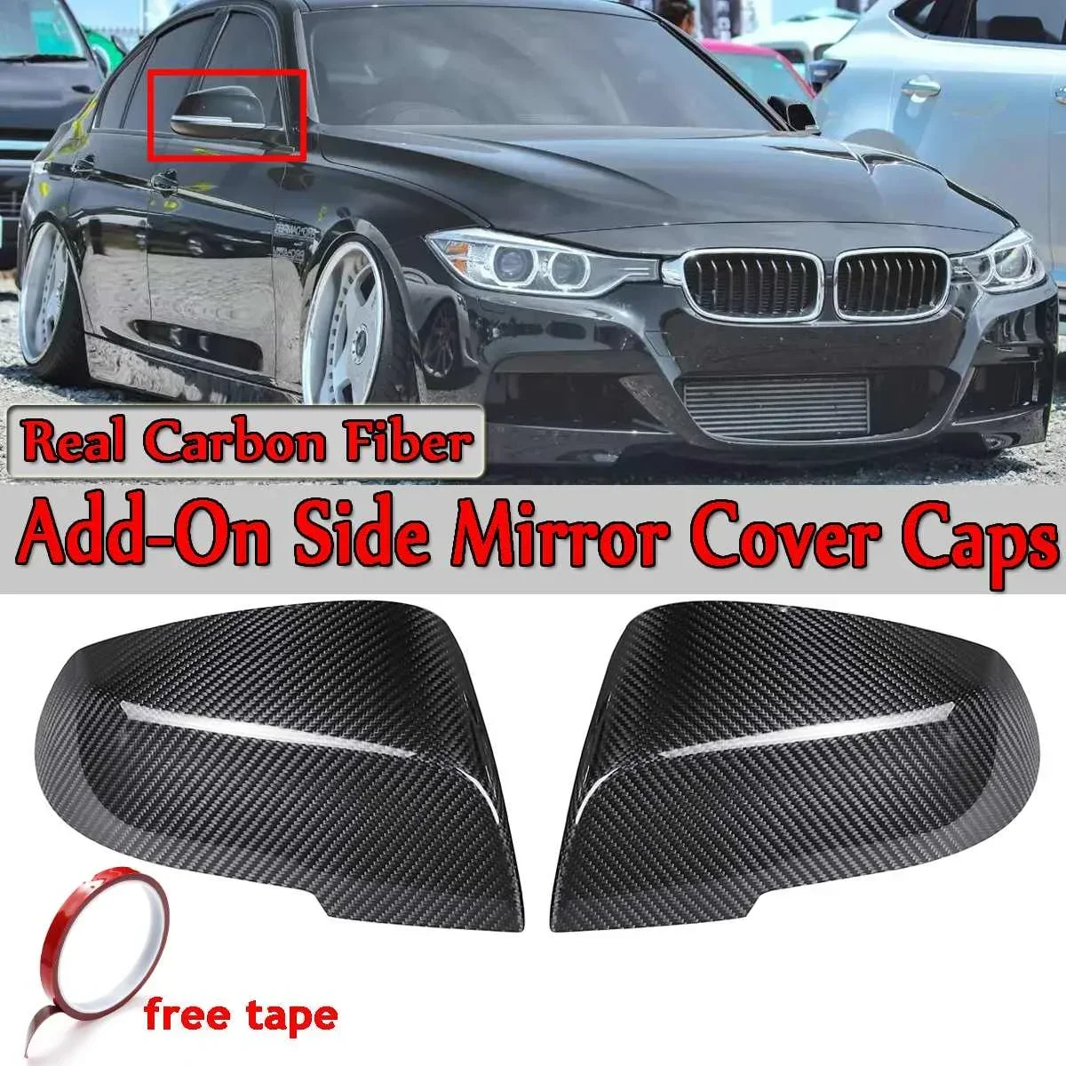 

Накладки на боковые зеркала заднего вида из углеродного волокна для BMW 3 Series F30 F31 F35 4 Series F32 F33 F36 2013-2018