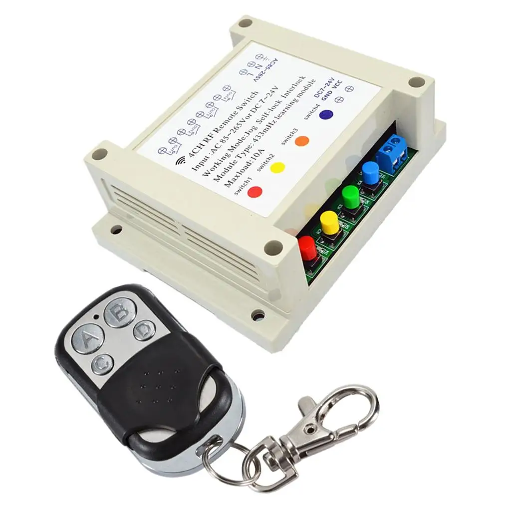 

433MHZ 4CH Channel Wireless Remote Control Switch Receiver & Transmitter