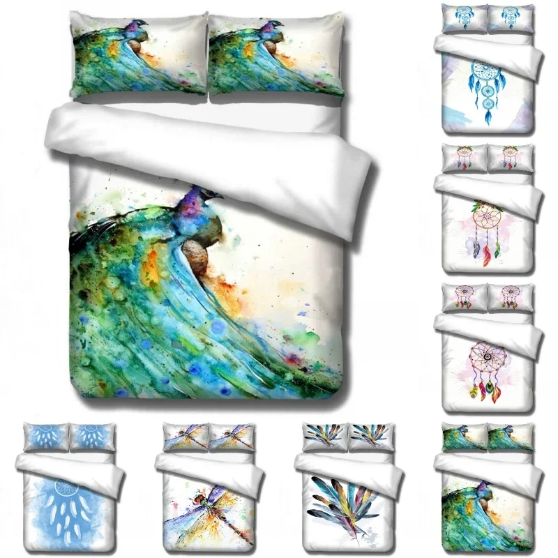 

Gypsy Series Peacock Beautiful Bedding Sets Duvet Covers Pillowcases Comforter Cover Bedclothes for Kids Bed 1.2M 1.8M