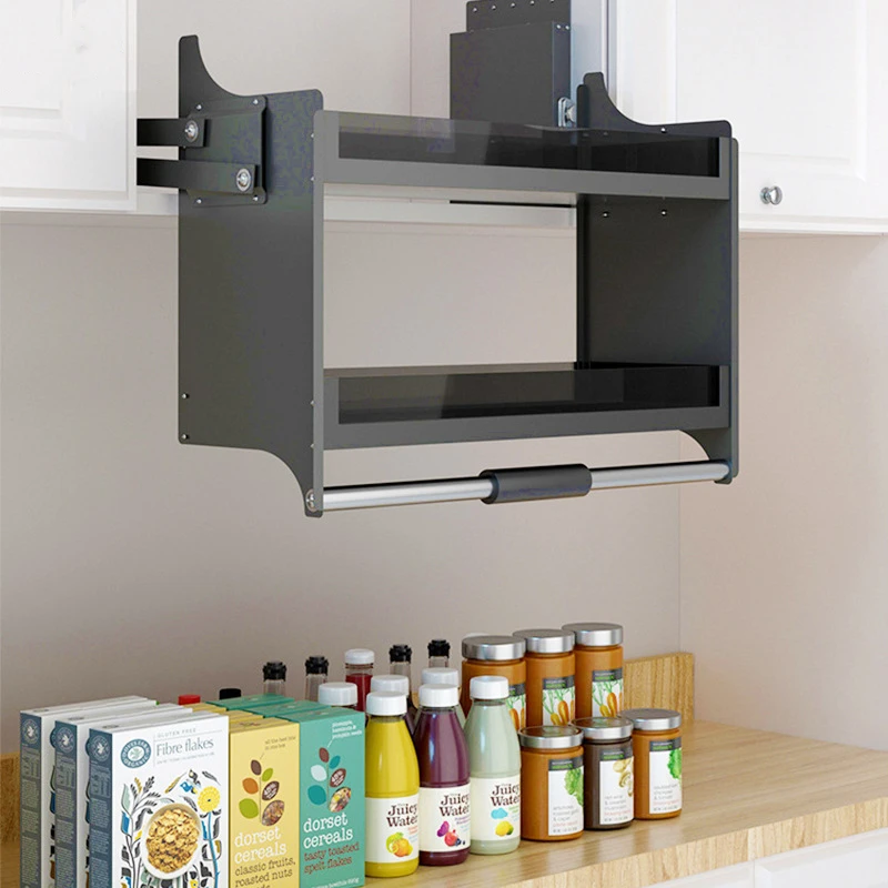 Hanging cabinet with damping lift pull-out kitchen cabinet pull-down shelf spices aluminum pull-down basket
Hanging cabinet with damping lift pull-out kitchen cabinet pull-down shelf spices aluminum pull-down basket