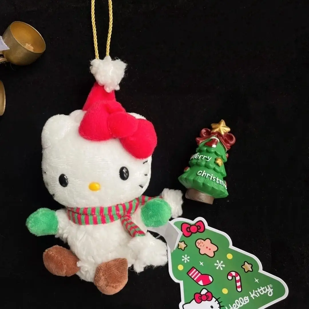 

Pre-Sale Sanrio Hello Kitty Christmas Limit Snowman Pendant Plush Doll Ins Cute Knapsack Pendant Keychain Decoration Friend Gift