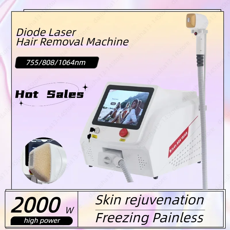 

Ice Platinum Cooling 808nm Diode Laser Hair Removal Machine 755 808 1064 Painless Remove Hair Epilation Skin Rejuvenation