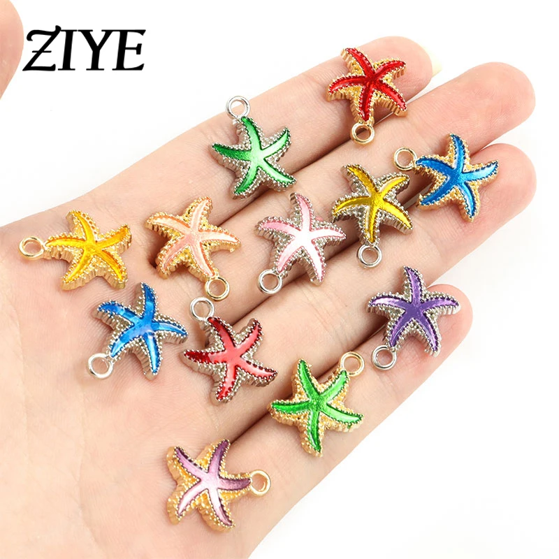 10pcs Cute Starfish Enamel Charms Cartoon Marine Animal Drip Oil Alloy Metal Pendant For Making DIY Jewelry Earrings Accessories
10pcs Cute Starfish Enamel Charms Cartoon Marine Animal Drip Oil Alloy Metal Pendant For Making DIY Jewelry Earrings Accessories