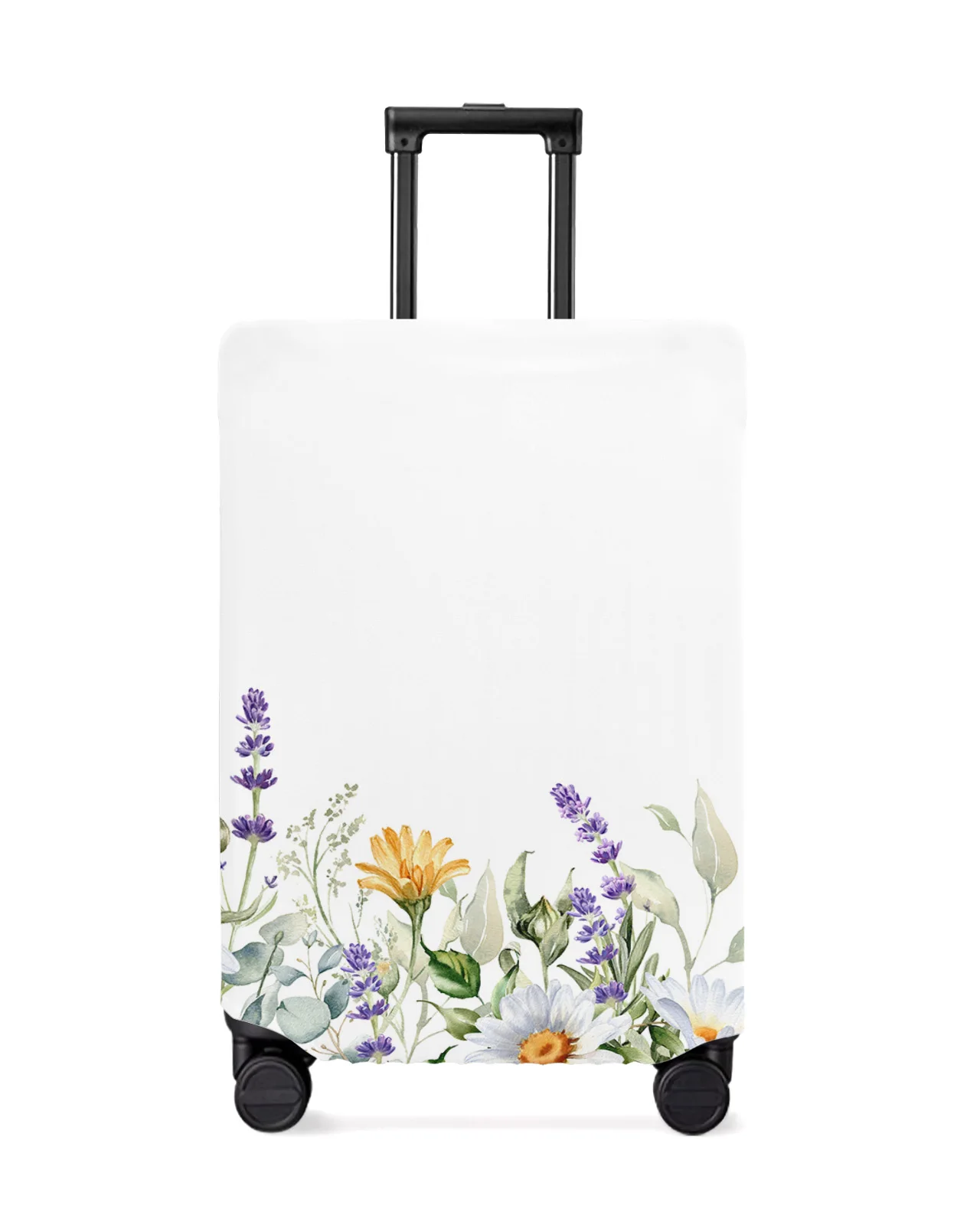 

Spring Daisy Lavender Eucalyptus Luggage Cover Stretch Suitcase Protector Baggage Dust Cover for 18-32 Inch Travel Suitcase Case