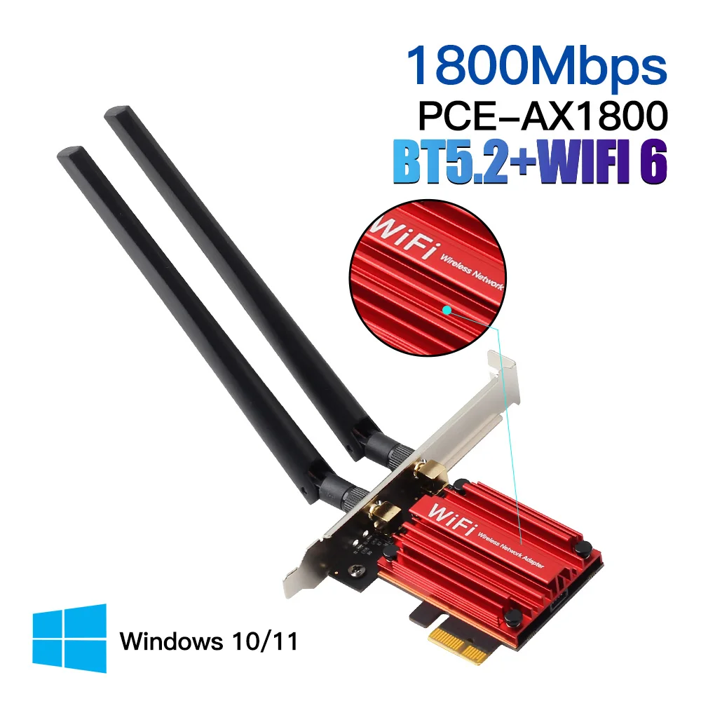 Shop Generic 1800Mbps Wifi 6 PCI Express Wireless Adapter Bluetooth 5 2