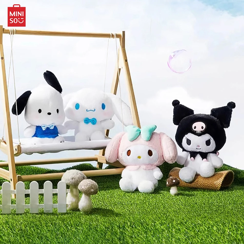 

Оригинальная плюшевая кукла Sanrio Miniso Cinnamoroll My Melody полакко Kuromi, сидя фигурки, искусственная кукла