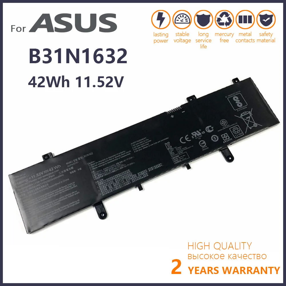 

Genuine B31N1632 Laptop Battery For ASUS ZenBook 14 X405 X405U X405UA 3ICP5/57/81 0B200-02540000 0B200-02540000 11.52V 42WH