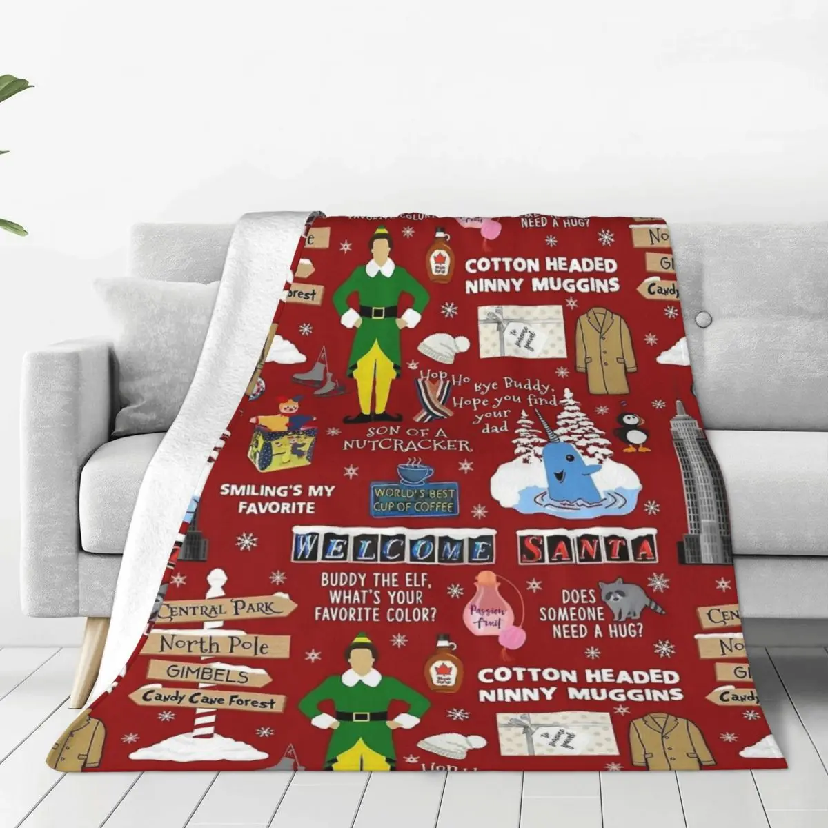 

Buddy The ELF Nutcrackers Blanket Christmas Flannel Novelty Warm Throw Blankets for Home Textile Decor