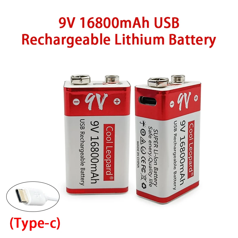 New 9V Rechargeable Battery 16800mAh Micro USB 9v Lithium IIon Batteries for Multimeter Microphone Toy Remote Control KTV
New 9V Rechargeable Battery 16800mAh Micro USB 9v Lithium IIon Batteries for Multimeter Microphone Toy Remote Control KTV