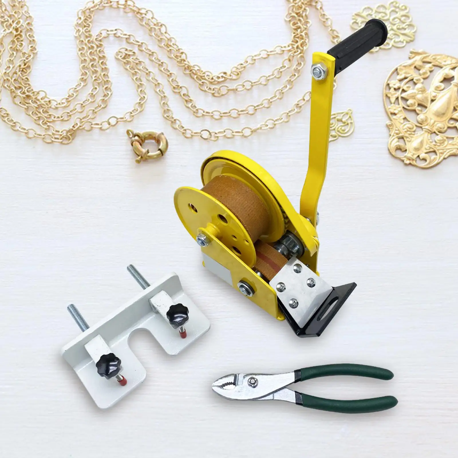 

Wire Drawing Machine Set with Jewelry Pliers DIY Jewelry Wire Pulling for Carpenter Necklaces Bracelets Medium Fine Wires Repair