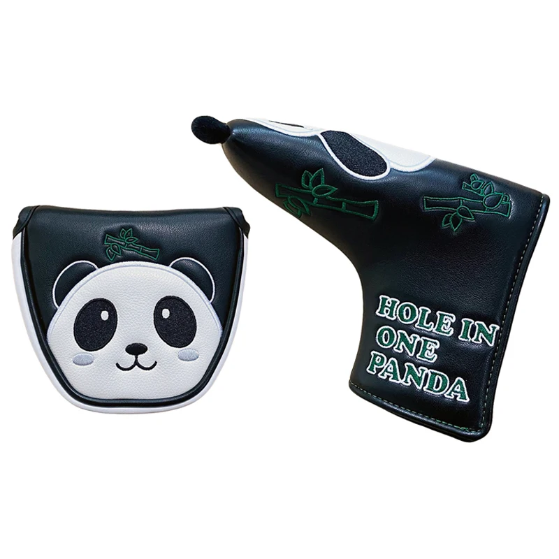 Golf Putter Cover Cute Panda Golf Headcover Magic Tape For Mallet Blade Putter Synthetic Leather Golf Club Head Protector Golf Putter Cover Cute Panda Golf Headcover Magic Tape For Mallet Blade Putter Synthetic Leather Golf Club Head Protector