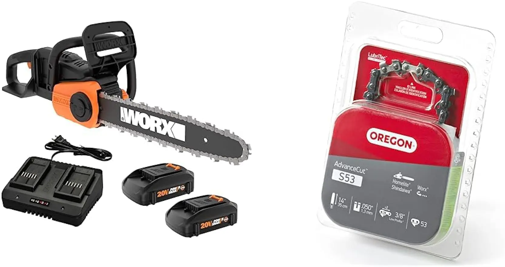 Батарея для бензопилы Worx 40 в, 14 дюймов (аккумуляторы и зарядное устройство в комплекте) и современная цепь для бензопилы. 05
Батарея для бензопилы Worx 40 в, 14 дюймов (аккумуляторы и зарядное устройство в комплекте) и современная цепь для бензопилы. 05