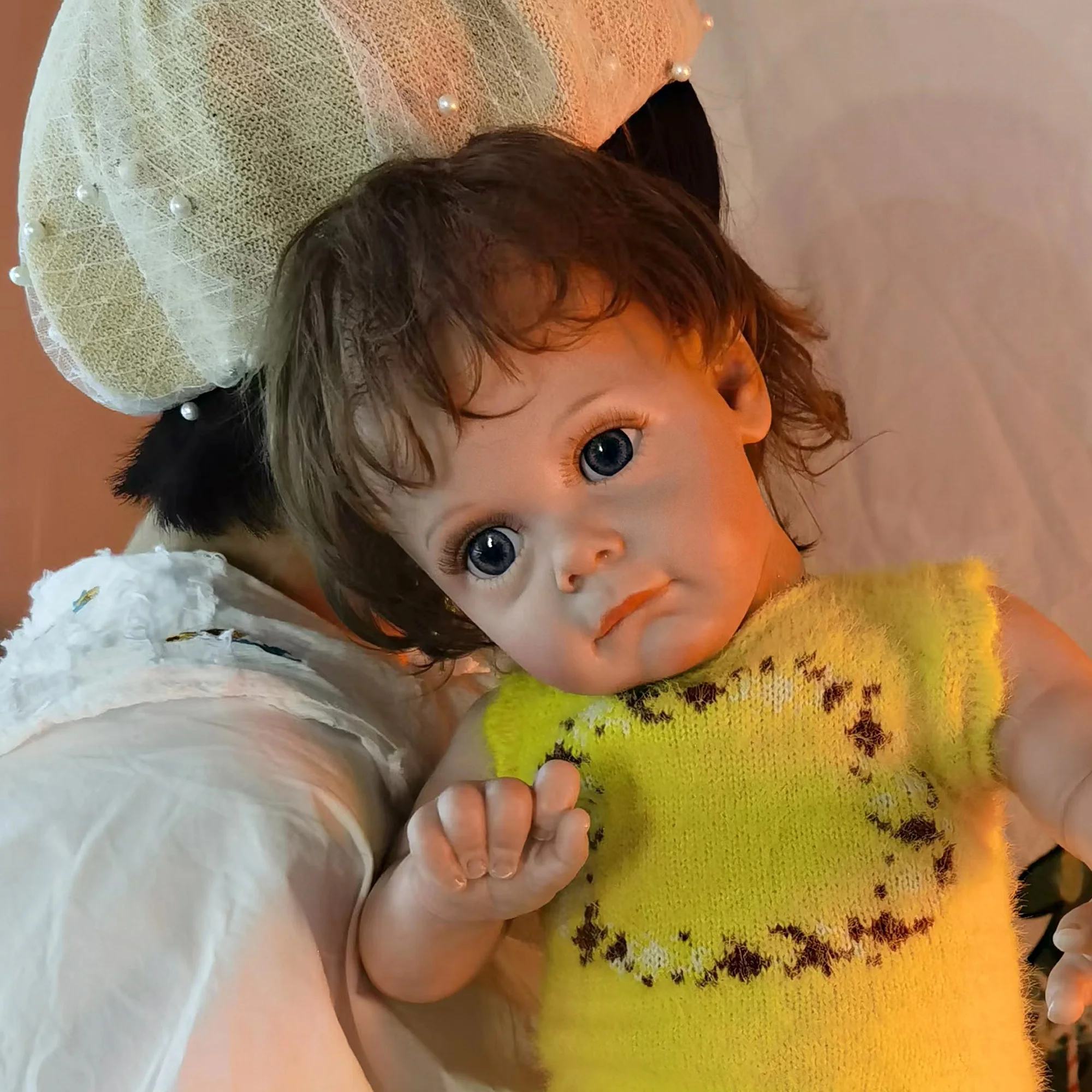 

55 см Новорожденные Девочки ручной работы реалистичные окрашенные Новорожденные куклы для новорожденных реборн