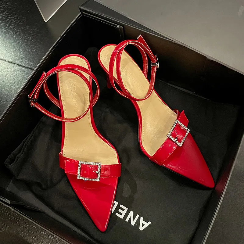 MKKHOU Fashion Sandals Women New High Quality True Leather Pointed Open Toe Crystal Square Buckle High Heel Modern Sandals
MKKHOU Fashion Sandals Women New High Quality True Leather Pointed Open Toe Crystal Square Buckle High Heel Modern Sandals